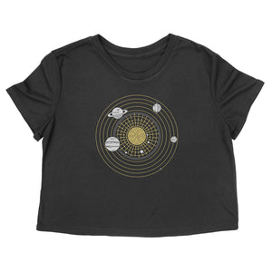 Solar System Diagram - Women's Crop Tee